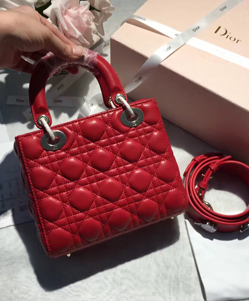 Christian Dior Lady Dior Lucky Badges Bag Red